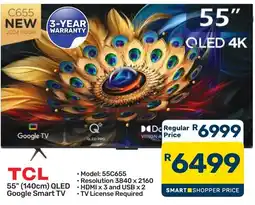 Pick n Pay Hypermarket TCL 55" (140cm) QLED Google Smart TV offer