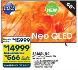 Pick n Pay Hypermarket SAMSUNG 65" Neo QLED 4K Smart TV offer