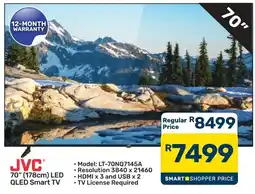 Pick n Pay Hypermarket JVC 70" (178cm) LED QLED Smart TV offer
