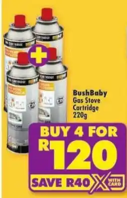 Shoprite BushBaby Gas Stove Cartridge offer