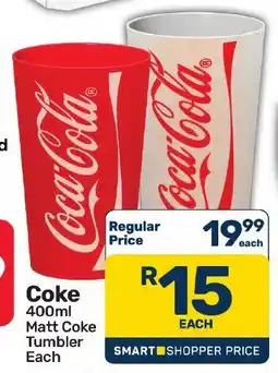 Pick n Pay Hypermarket Coke 400ml Matt Coke Tumbler offer