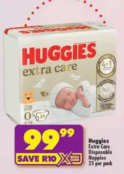 Shoprite Huggies Extra Care Disposable Nappies offer