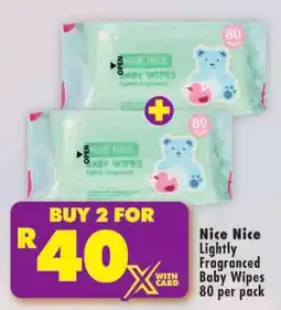 Shoprite Nice Nice Lightly Fragranced Baby Wipes offer