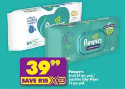 Shoprite Pampers Fresh/Sensitive Baby Wipes offer