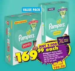 Shoprite Pampers Active Value Pack Disposable Nappies offer