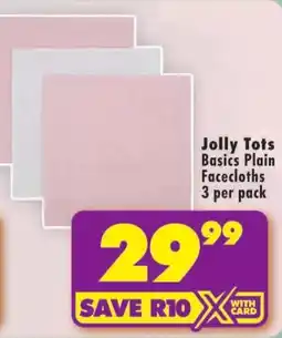 Shoprite Jolly Tots Basics Plain Facecloths offer