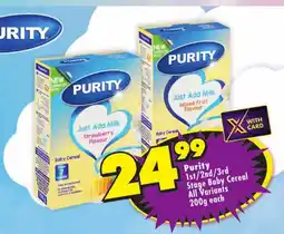 Shoprite Purity 1st/2nd/3rd Stage Baby Cereal offer