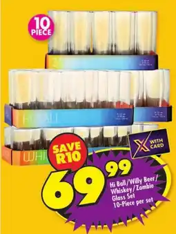 Shoprite Hi Ball/Willy Beer/Whiskey/Zombie Glass Set offer