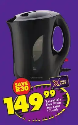 Shoprite Xssentials Black/White Auto Kettle offer