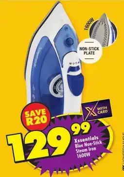 Shoprite Xsentials Blue Non-Stick Steam Iron offer