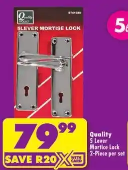 Shoprite Quality Products SLEVER MORTISE LOCK offer