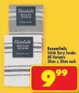 Shoprite Essentials Stitch Terry Swabs offer