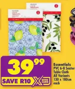 Shoprite Essentials PVC 6-8 Seater Table Cloth offer