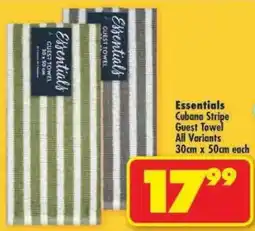 Shoprite Essentials Cubana Stripe Guest Towel offer