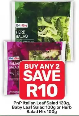 Pick n Pay Hypermarket PnP Italian Leaf Salad, Baby Leaf Salad or Herb Salad Mix offer