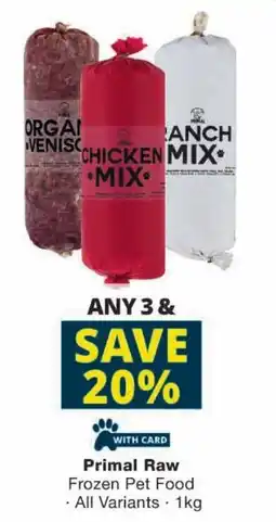 Checkers Primal Raw Frozen Pet Food offer