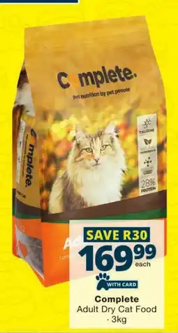 Checkers Complete Adult Dry Cat Food offer