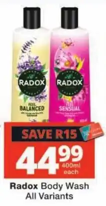Checkers Radox Body Wash offer