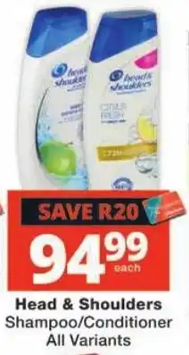 Checkers Head & Shoulders Shampoo/Conditioner offer