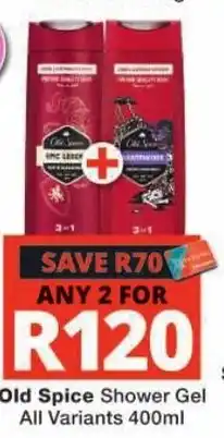 Checkers Old Spice Shower Gel offer