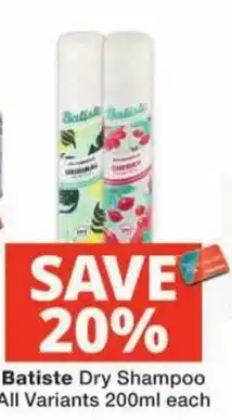 Checkers Batiste Dry Shampoo offer