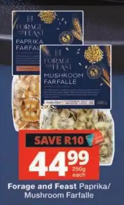 Checkers Forage and Feast Paprika/Mushroom Farfalle offer