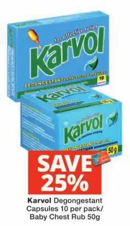 Checkers Karvol Degongestant Capsules offer