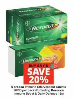 Checkers Berocca Immune Effervescent Tablets offer