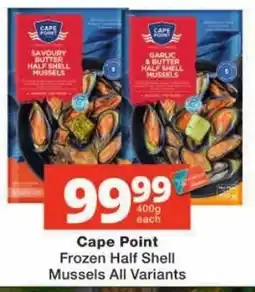 Checkers Cape Point Frozen Half Shell Mussels offer