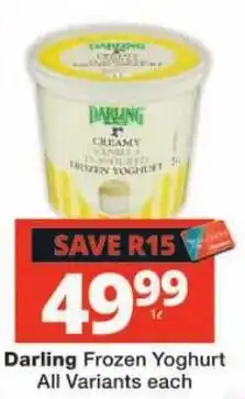 Checkers Darling Frozen Yoghurt offer