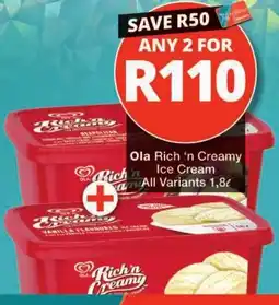 Checkers Ola Rich 'n Creamy Ice Cream offer
