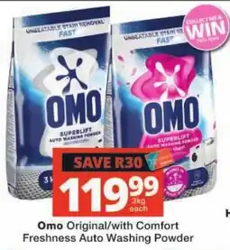 Checkers Omo Original/with Comfort Freshness Auto Washing Powder offer