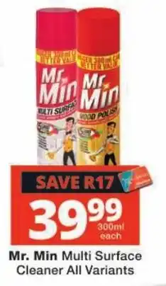 Checkers Mr. Min Multi Surface Cleaner All Variants offer