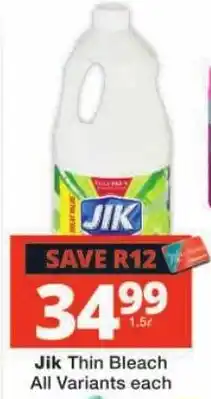 Checkers Jik Thin Bleach offer
