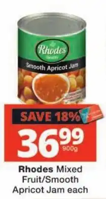 Checkers Rhodes Mixed Fruit/Smooth Apricot Jam offer