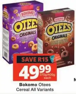 Checkers Bokomo Otees Cereal All Variants offer
