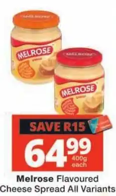 Checkers Melrose Flavoured Cheese Spread offer