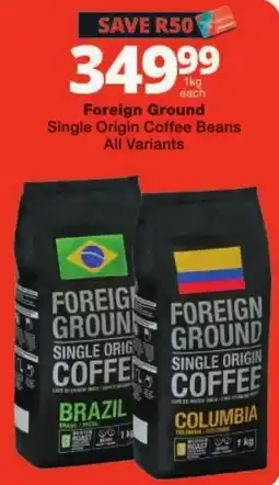 Checkers Foreign Ground Single Origin Coffee Beans offer