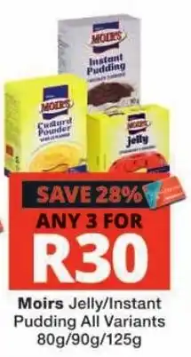 Checkers Moirs Jelly/Instant Pudding offer