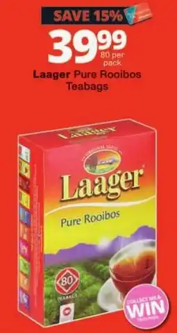 Checkers Laager Pure Rooibos Teabags offer