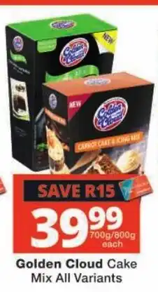 Checkers Golden Cloud Cake Mix All Variants offer