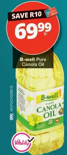 Checkers B-well Pure Canola Oil offer