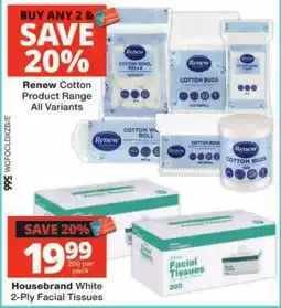 Checkers Renew Cotton Product Range offer
