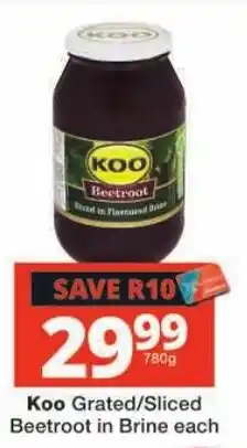 Checkers Koo Grated/Sliced Beetroot in Brine offer
