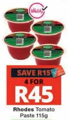 Checkers Rhodes Tomato Paste offer