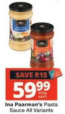 Checkers Ina Paarman's Pasta Sauce offer