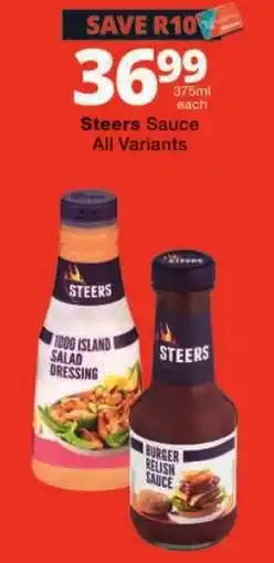 Checkers Steers Sauce All Variants offer