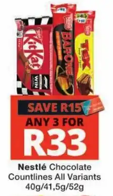 Checkers Nestlé Chocolate Countlines offer