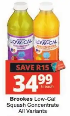 Checkers Brookes Low-Cal Squash Concentrate offer