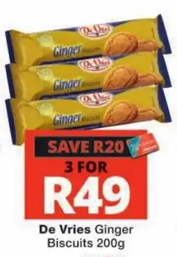 Checkers De Vries Ginger Biscuits offer